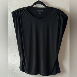 Banana Republic Black T-Shirt with Shoulder Pads